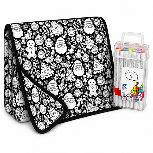 Drawmas Christmas Coloring Blanket