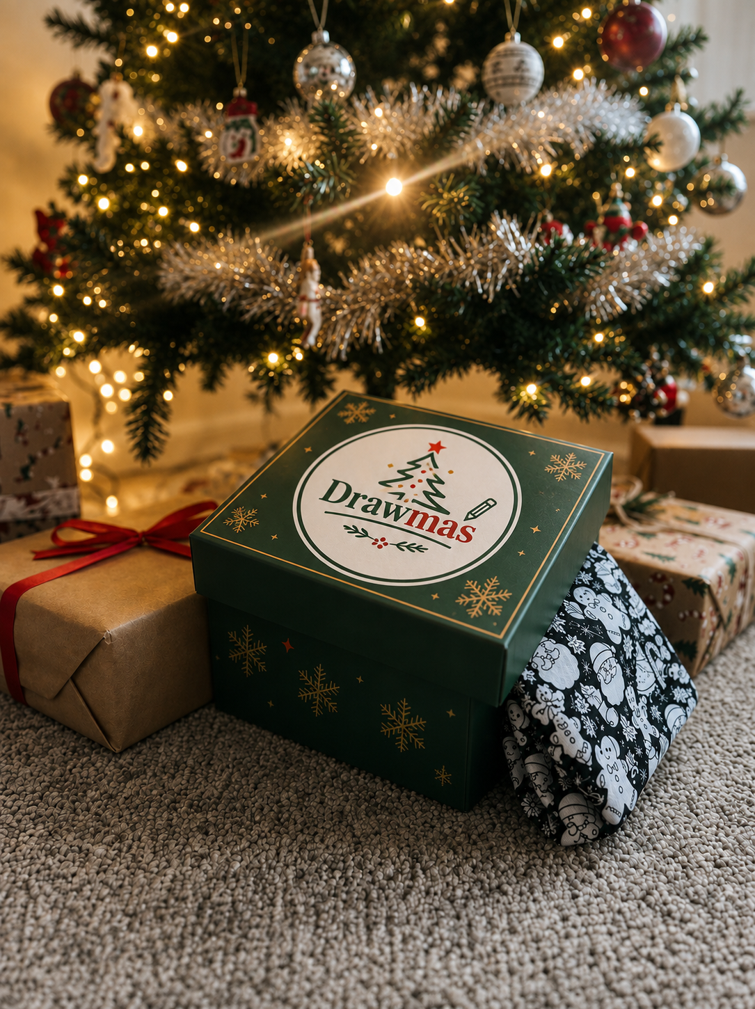 Drawmas Christmas Coloring Blanket